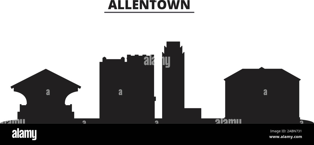 United States, Allentown ville illustration vectorielles. United States, Allentown billet black cityscape Illustration de Vecteur