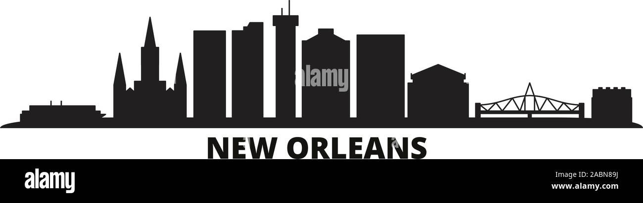 United States, New Orleans city skyline vector illustration isolé. United States, New Orleans billet black cityscape Illustration de Vecteur