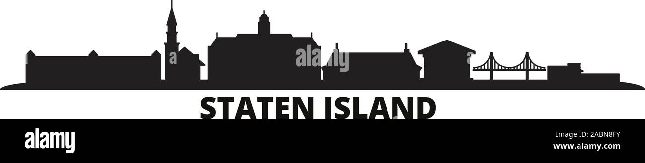 United States, New York Staten Island City skyline vector illustration isolé. United States, New York Staten Island travel cityscape de repères Illustration de Vecteur