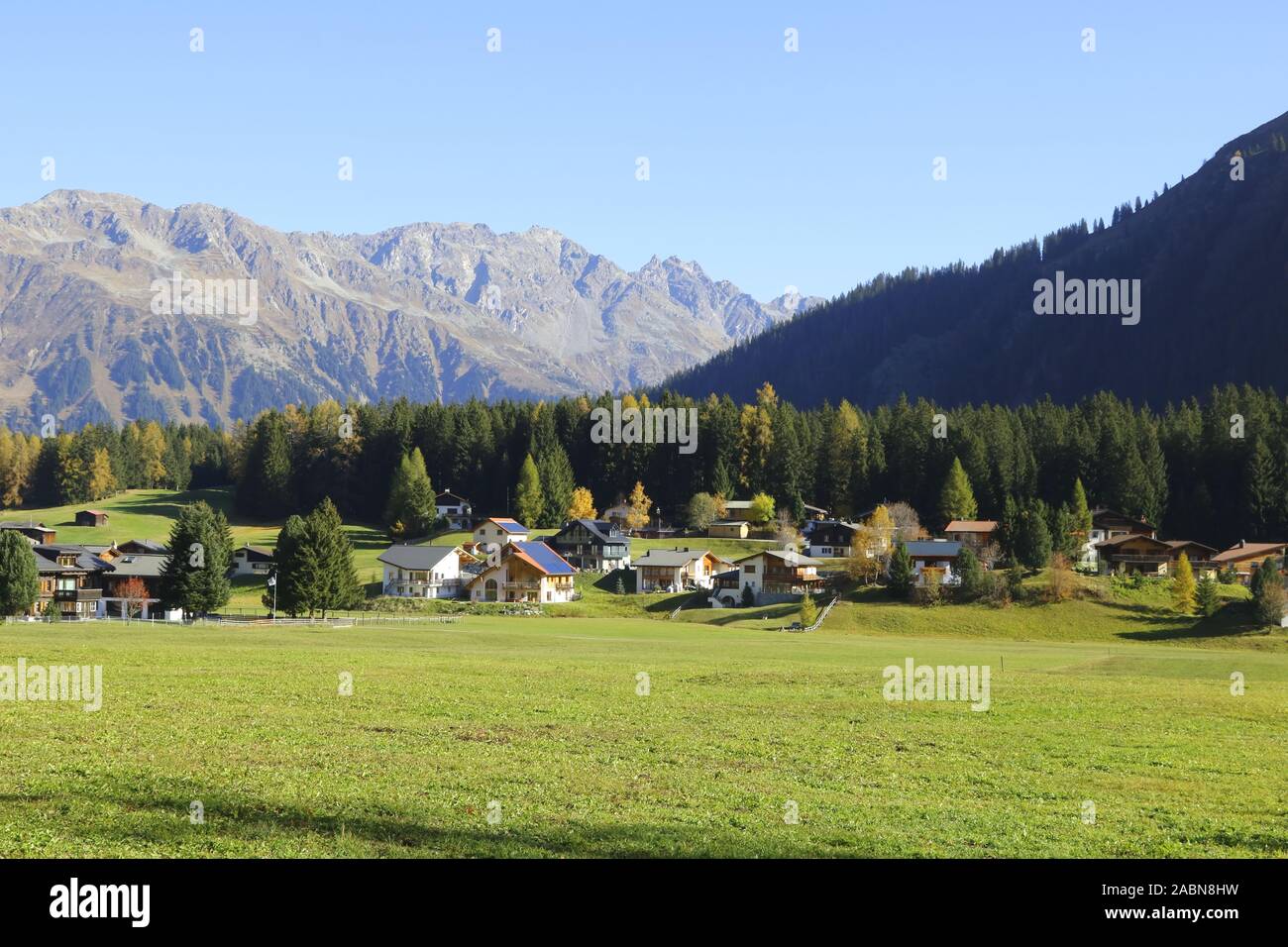 Herbststimmung à Davos Laret Banque D'Images