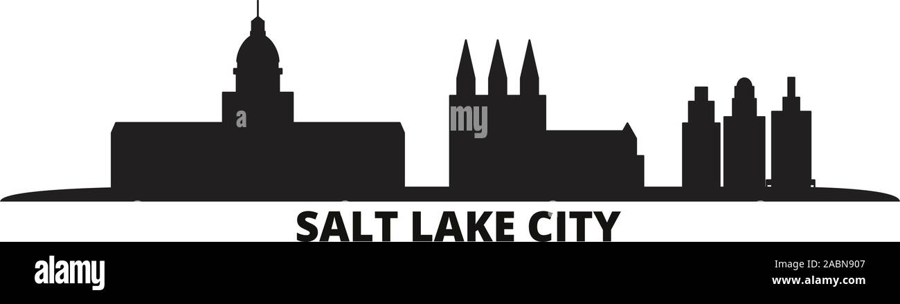 Etats Unis, Salt Lake City ville illustration vectorielles. Etats Unis, Salt Lake City noir voyage cityscape Illustration de Vecteur