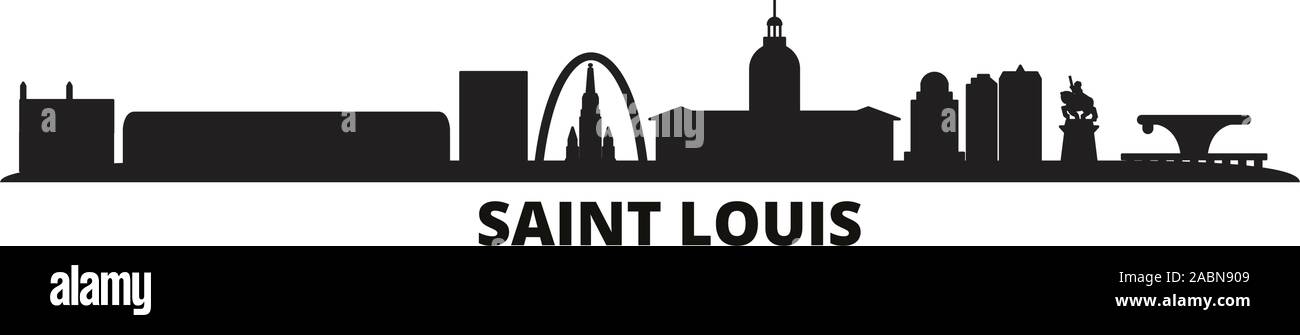 Etats Unis, Saint Louis ville d'illustration vectorielle, isolé. Etats Unis, Saint Louis travel black cityscape Illustration de Vecteur