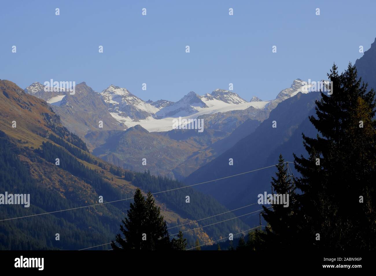 Blick auf die von der Gletscherberge Klosters Silvretta Banque D'Images