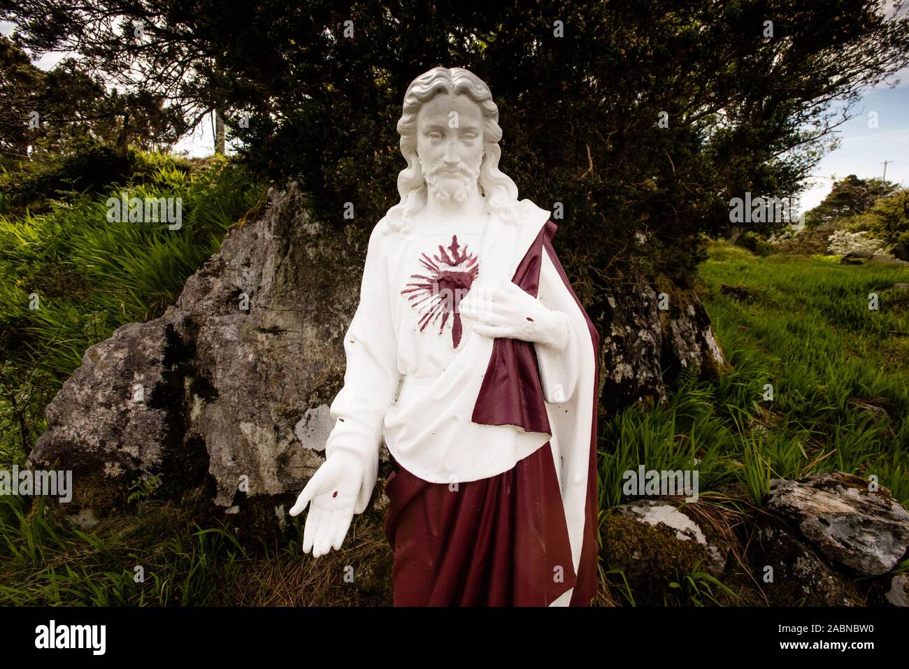 Statue du Sacré coeur de Jésus. Co Galway. EIRE Photo Stock - Alamy