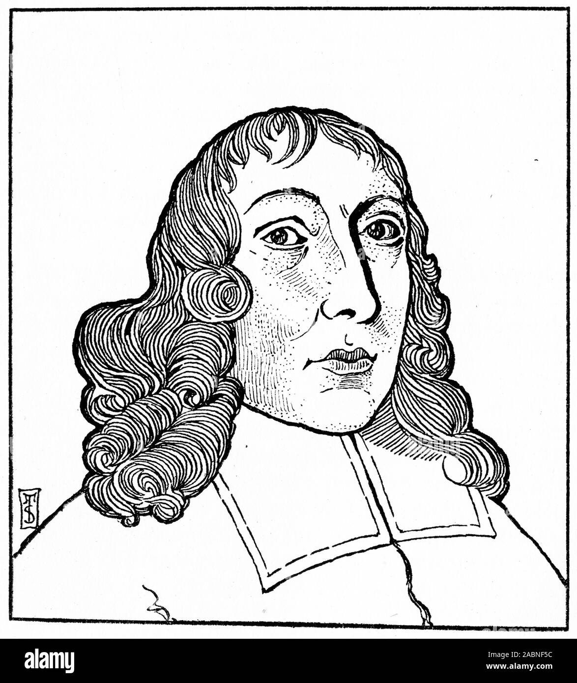Portrait gravé de Rev Prof Samuel Rutherford (ou Samuell Rutherfoord ; (c. 1600 - 1661) le pasteur presbytérien écossais, théologien et auteur, et l'un des commissaires écossais à l'assemblée de Westminster. Banque D'Images