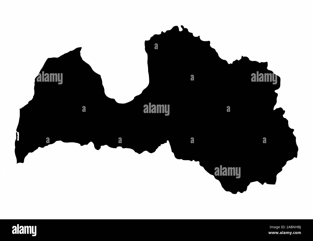 La Lettonie carte silhouette Illustration de Vecteur