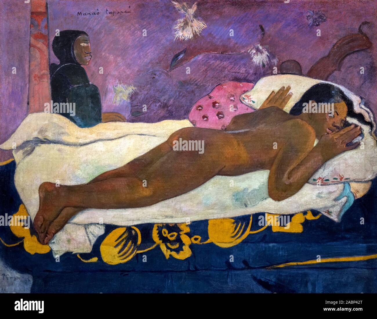 Manao tupapau (l'esprit des morts veille) de Paul Gauguin (1848-1903), huile sur toile, 1892 Banque D'Images