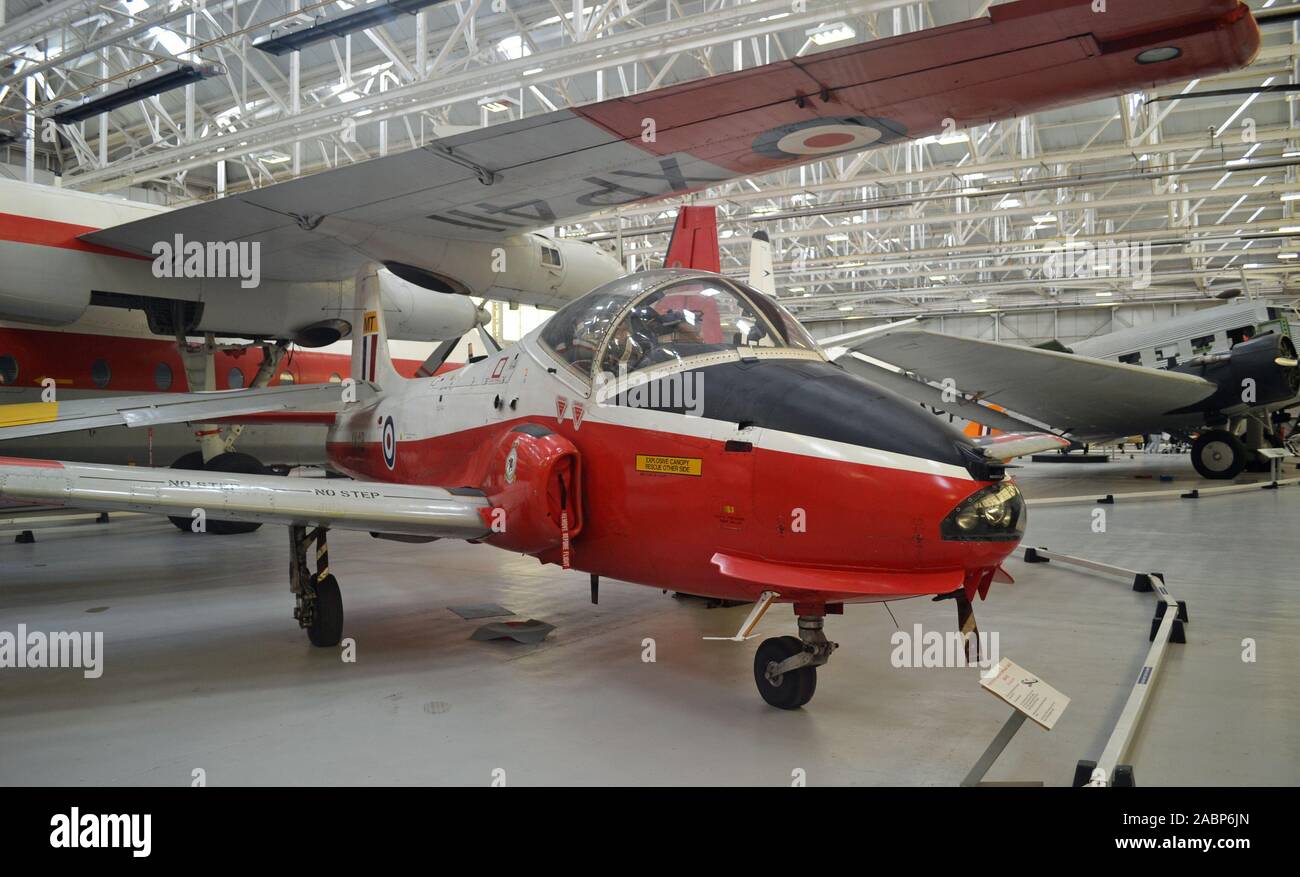 British Aircraft Corporation Jet Provost T MK 5A XW 418 Formateur Ab Initio au Musée de la RAF à Cosford, Shifnal, Shropshire, Angleterre Banque D'Images