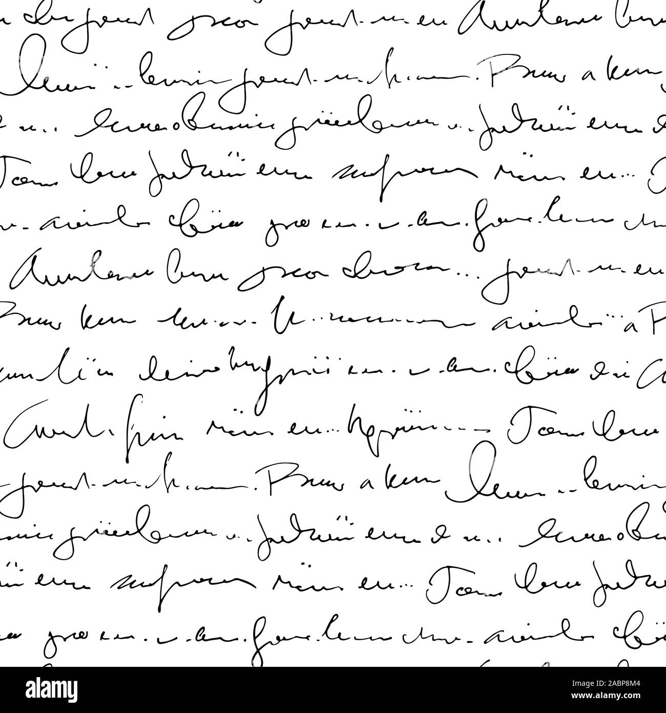 Le texte du résumé à la main motif transparent, vector background script monochrome Illustration de Vecteur