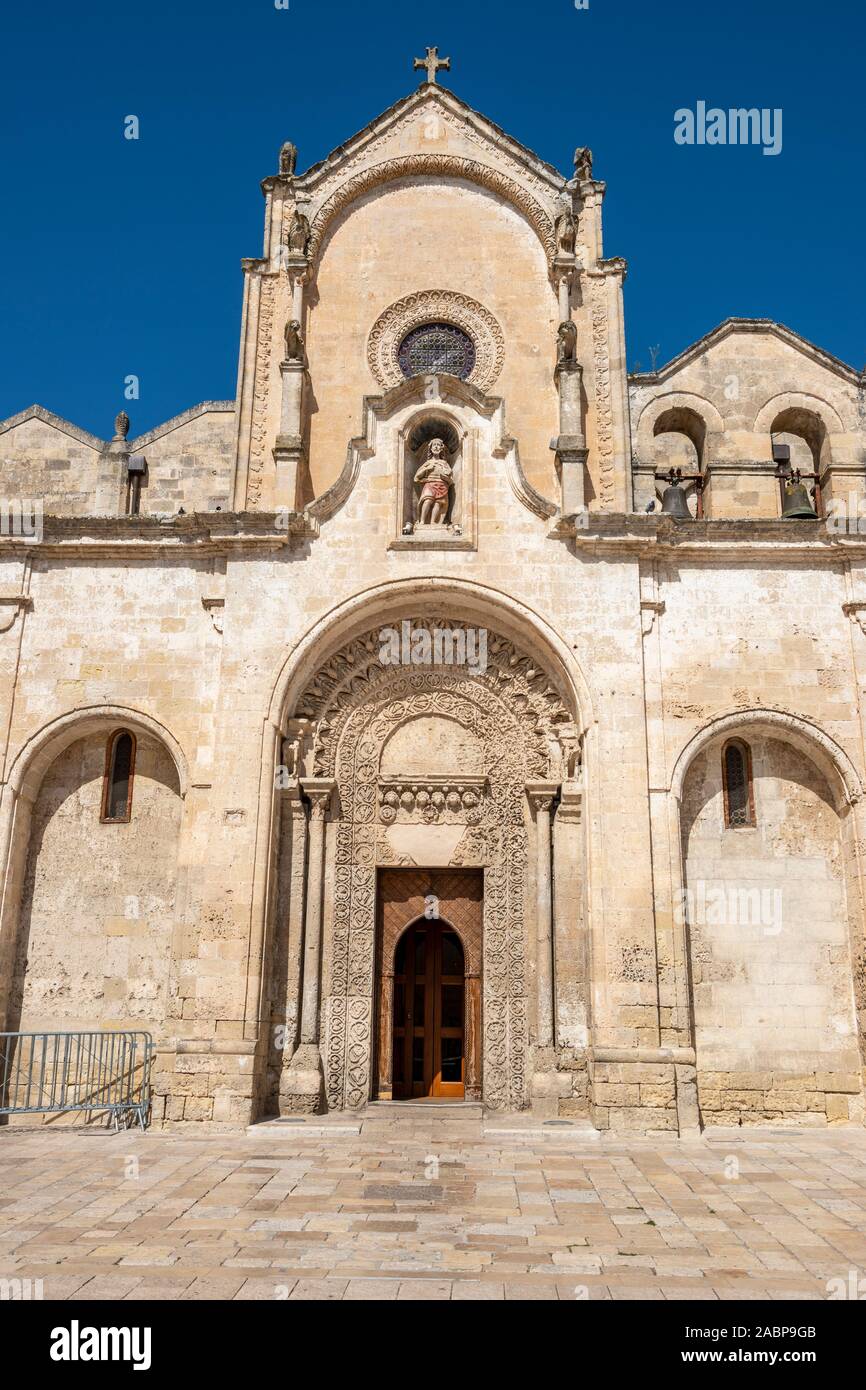 Église de Saint Jean le Baptiste (Chiesa di San Giovanni Battista) dans la Via San Biagio dans quartier de sassi de Matera, Basilicate région, le sud de l'Italie Banque D'Images