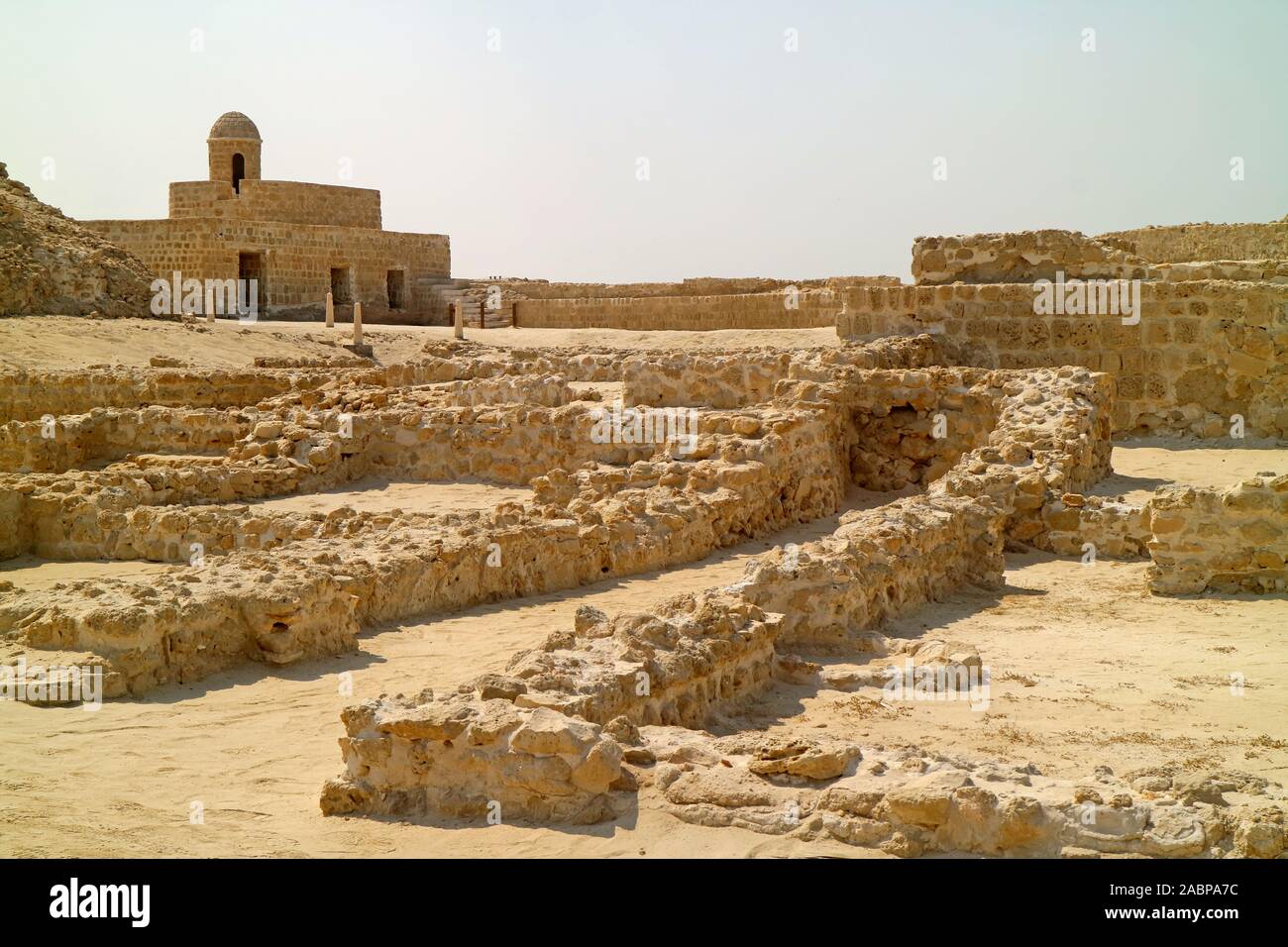 Ruines de la Qal'at al-Bahreïn, ancien port et capitale de Dilmun Civilisations à Manama, Bahreïn Banque D'Images