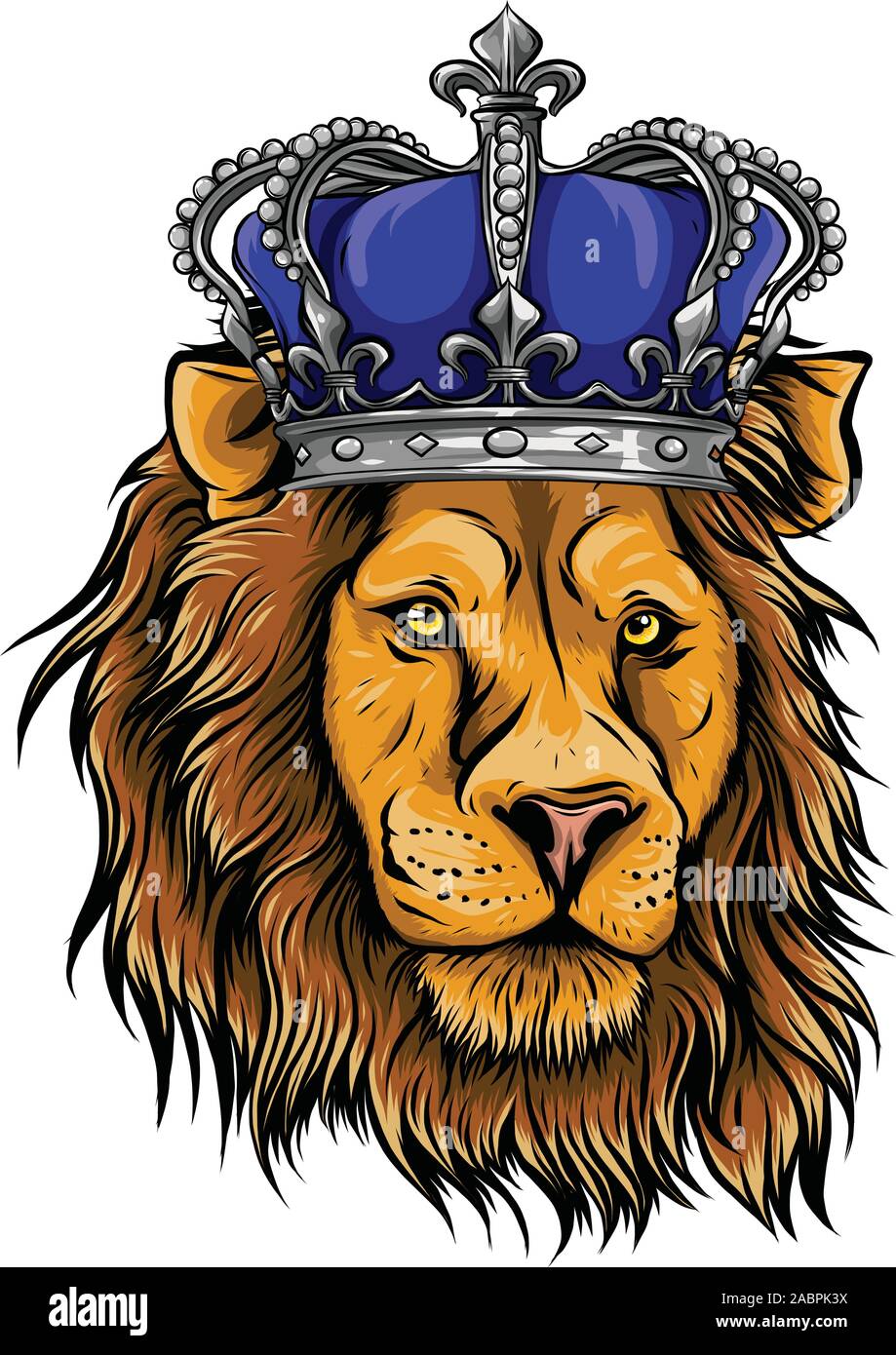 Tête de lion avec couronne pour votre conception. illustration Illustration de Vecteur