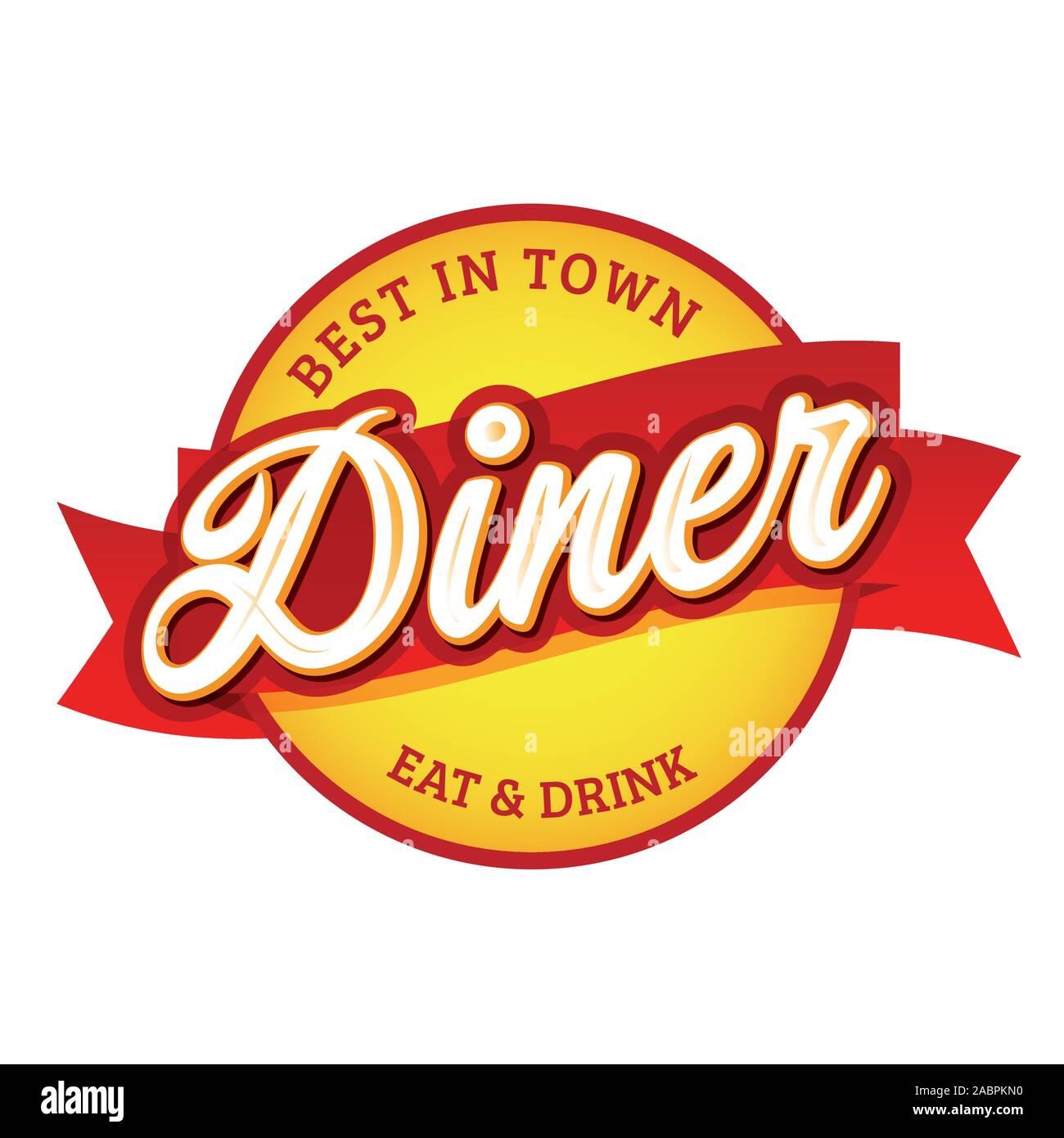 Diner vintage retro label signe Illustration de Vecteur