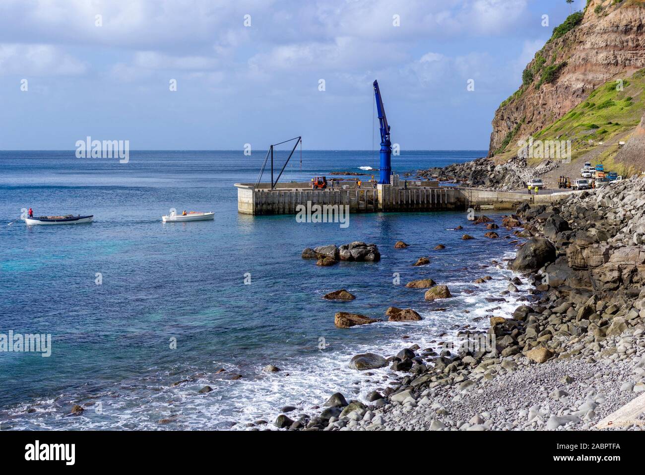 Jetée sur Cascade Bay où tous les mois pour la 1700 ou pour les Prince-Édouardiens sont débarquées. L'île Norfolk, l'Australie Banque D'Images