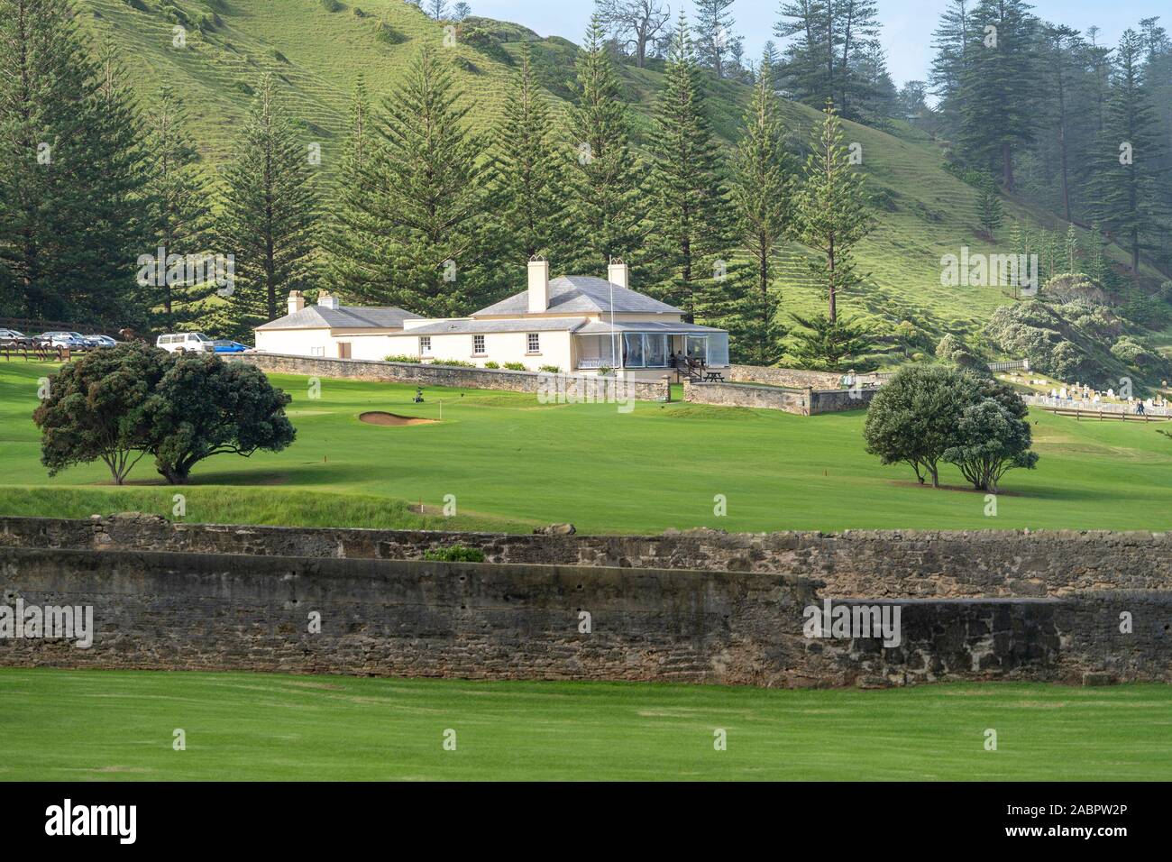 Norfolk Island Golf Club situé dans la région de Kingston et d'Arthur's Vale zone historique, construit en 1843 pour abriter le magistrat stipendiaire. L'île Norfolk, Sout Banque D'Images