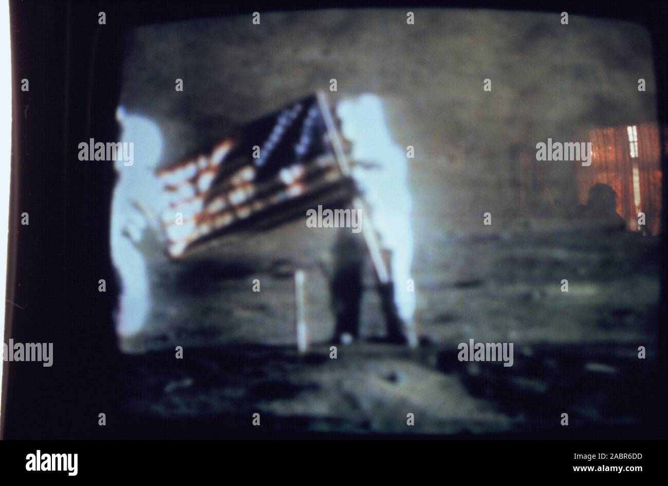 Apollo11-FlagTeleclip Banque D'Images