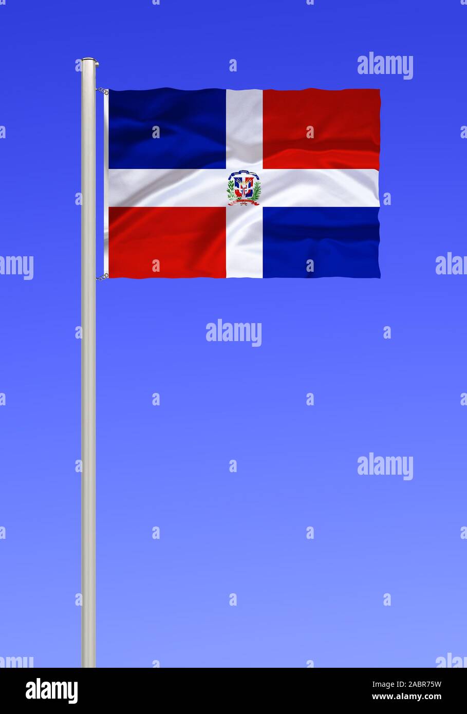 Flagge von Dominikanische Republik Banque D'Images