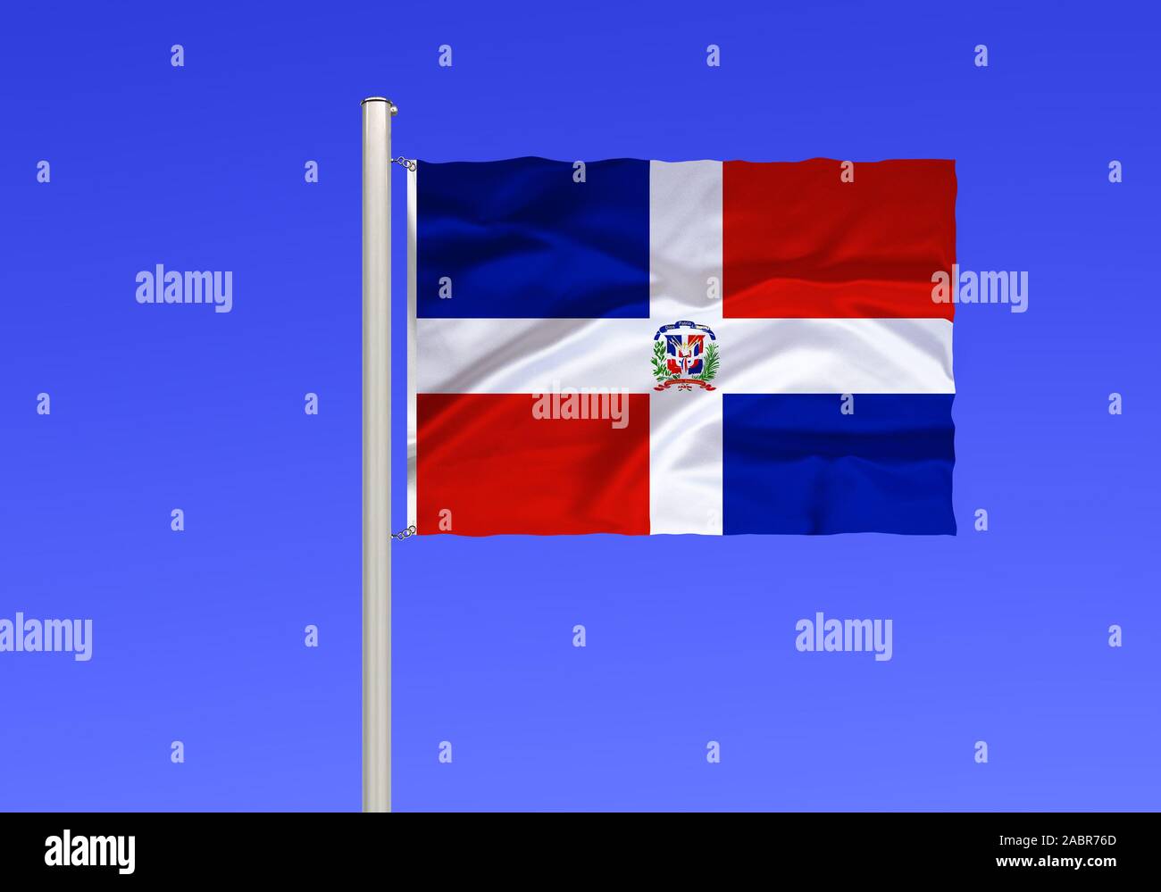 Flagge von Dominikanische Republik Banque D'Images