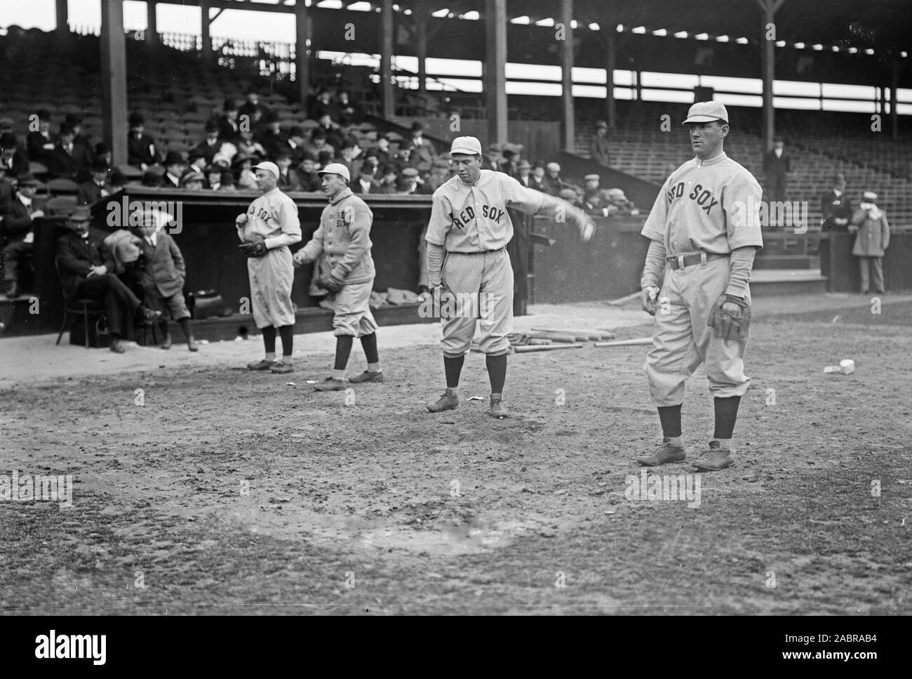 Joueurs de baseball Vintage - Duffy Lewis, Larry Gardner, Tris le Président, Heinie Wagner, Boston AL ca. 1912 Banque D'Images