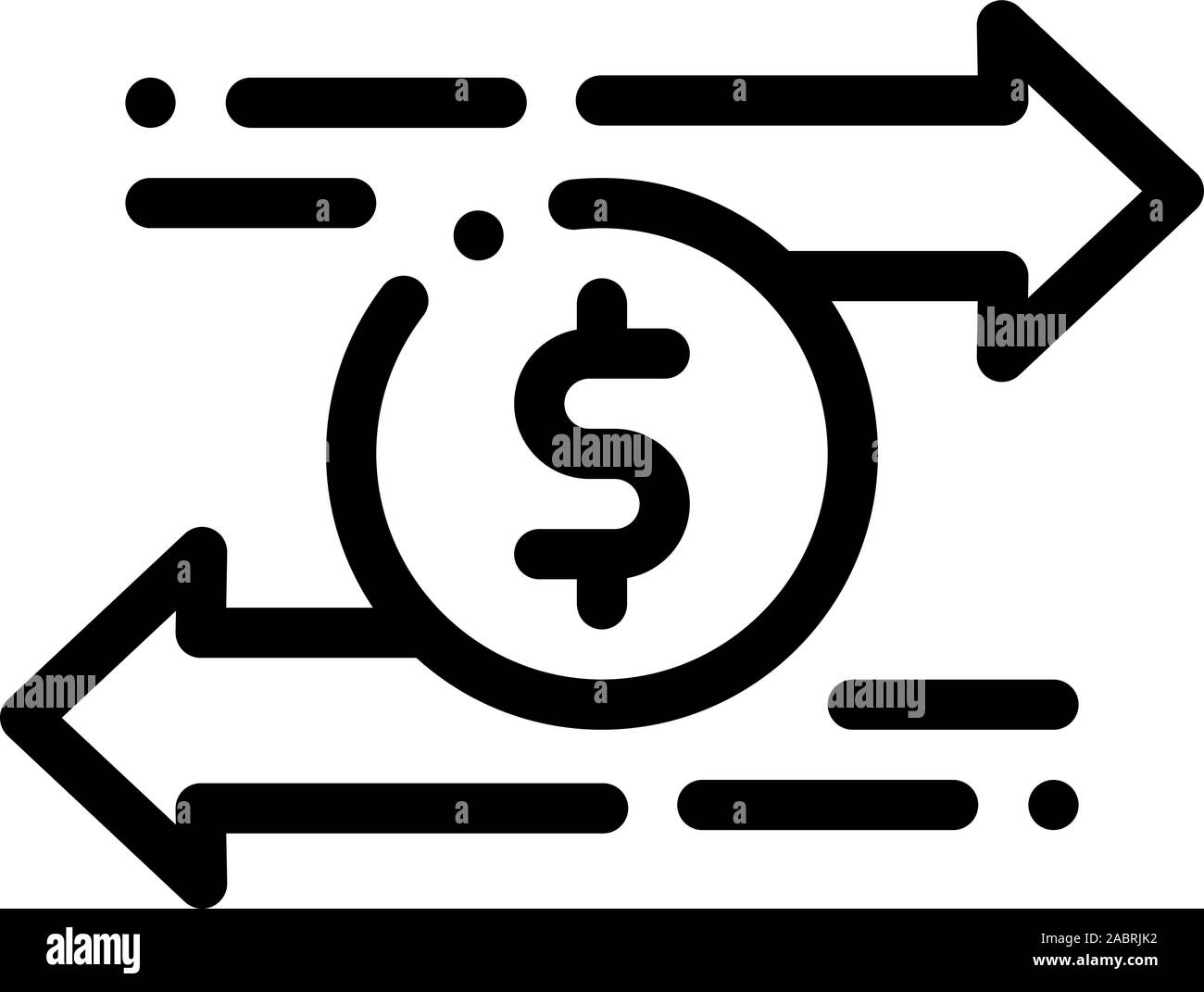 L'icône change Devises Dollar Contour Vector Illustration Illustration de Vecteur