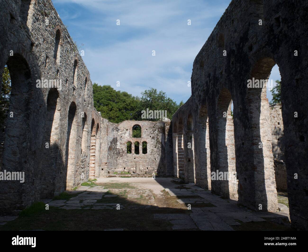 La grande basilique du début du xvie siècle dans l'Albanie à Butrint Banque D'Images