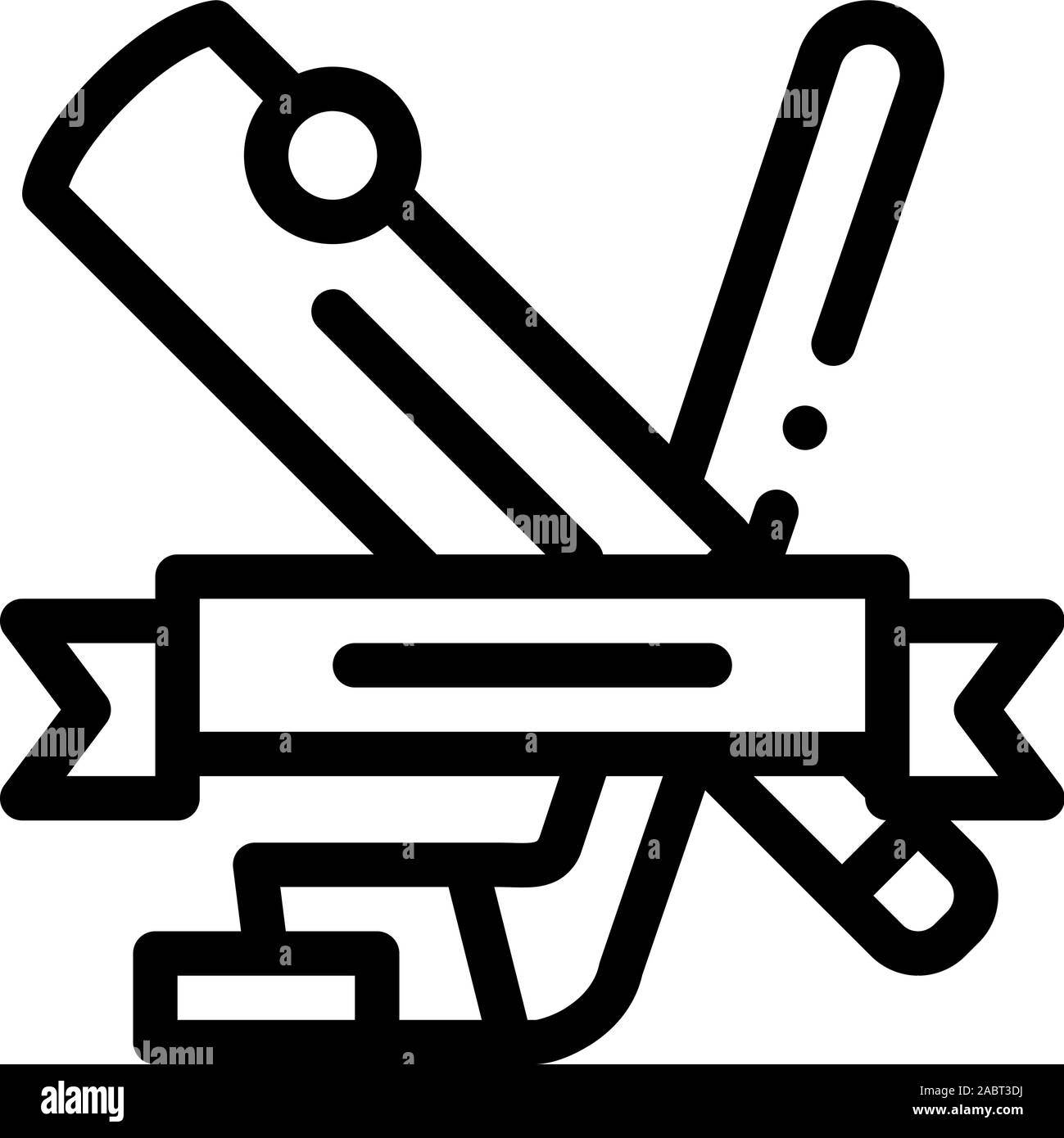 Sport hockey icône Contour Vector Illustration Leçon Illustration de Vecteur