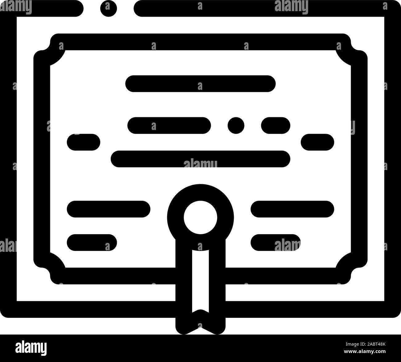 Diplôme de l'Académie vecteur icône Illustration Contour Illustration de Vecteur