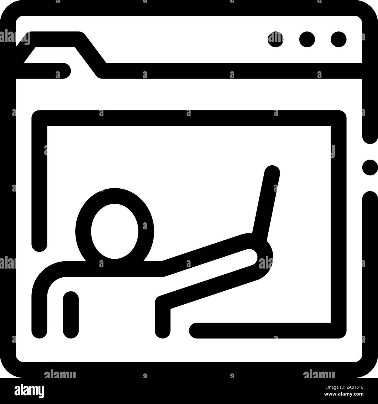 L'icône du dossier personnel étudiant Contour Vector Illustration Illustration de Vecteur