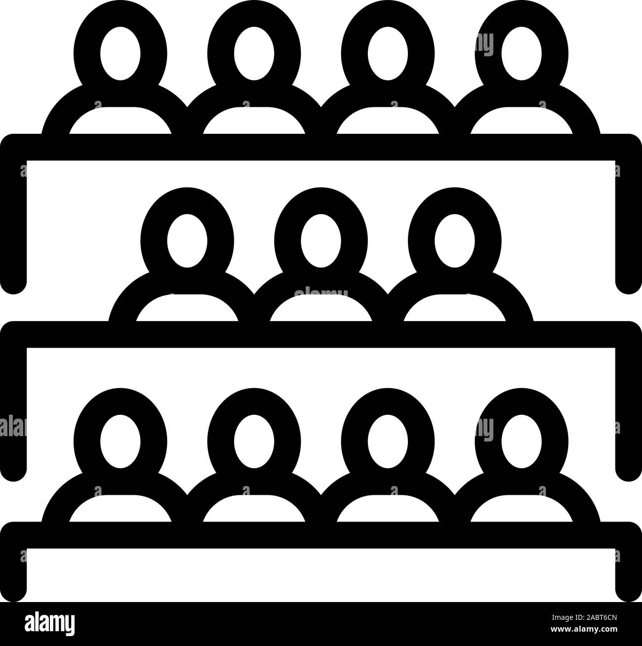 Catégorie des étudiants à l'icône Contour Vector Illustration d'un bureau Illustration de Vecteur