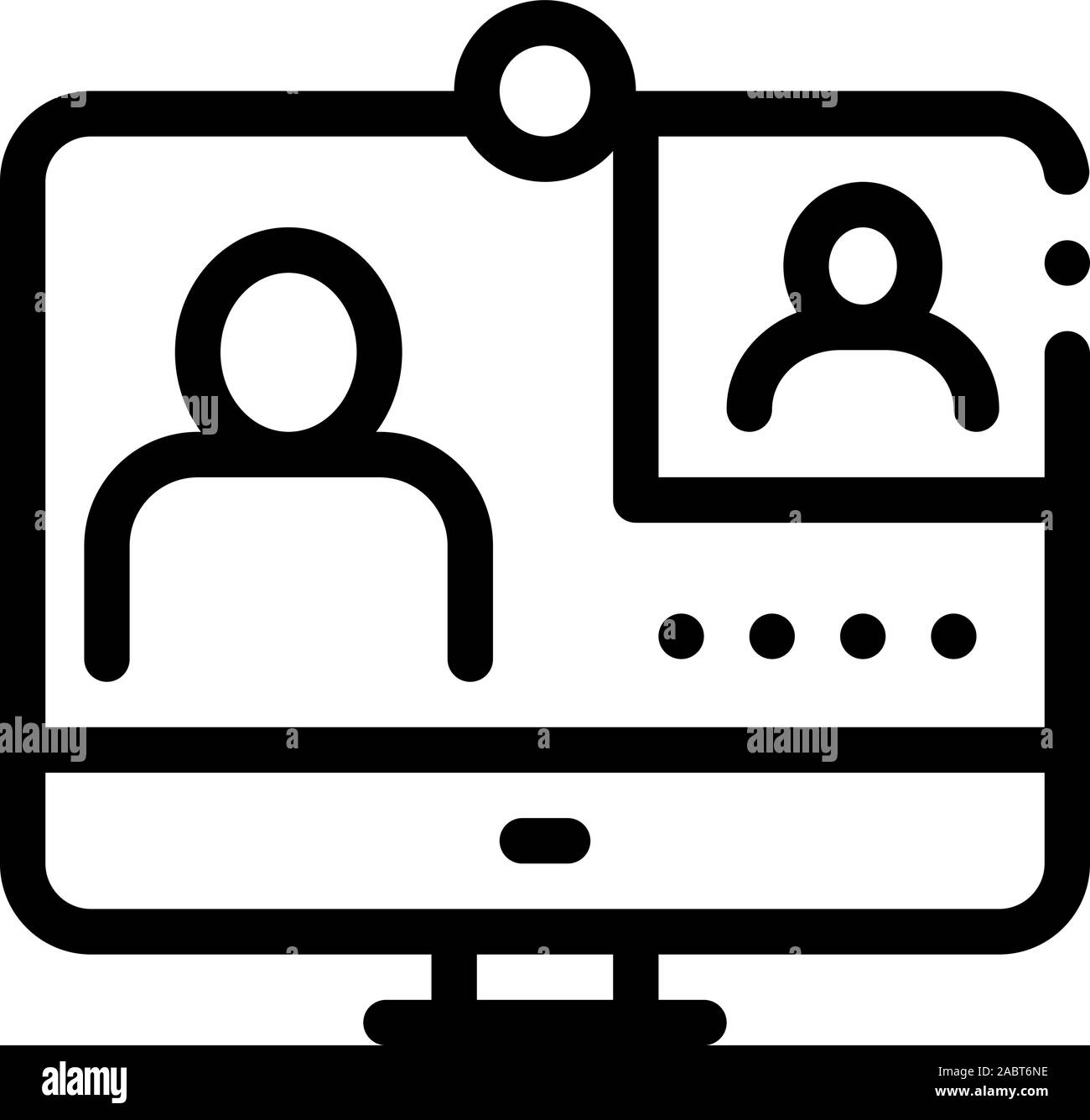 L'icône Ordinateur personnel étudiant Contour Vector Illustration Illustration de Vecteur