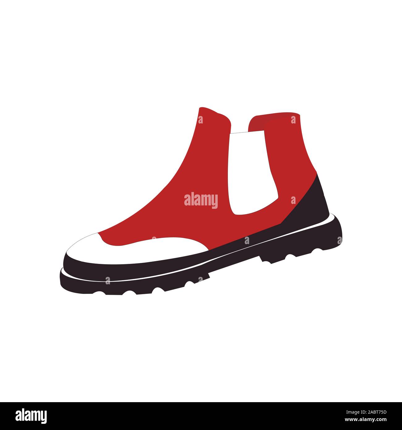 Croquant dessiné rouge blanc et noir chaussures de foot Illustration de Vecteur