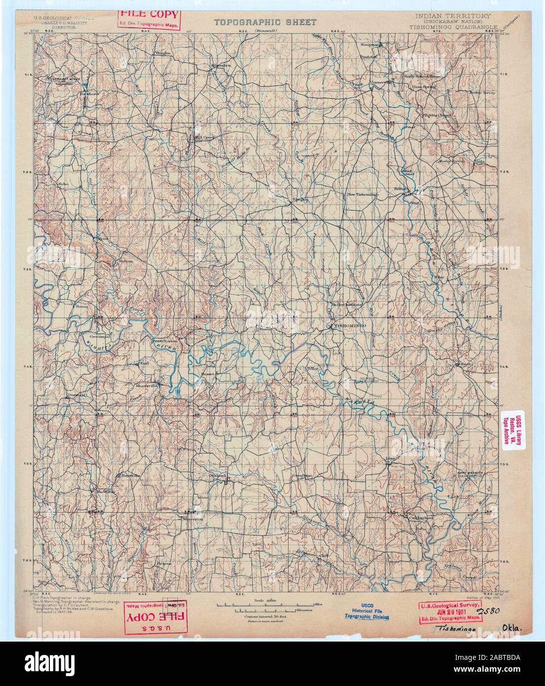 Carte de tishomingo oklahoma Banque de photographies et d’images à