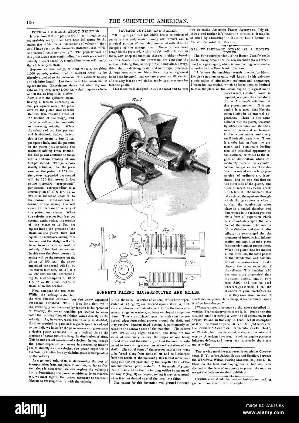 Erreurs POPULAIRES AU SUJET DE FRICTION. le frottement de la coque) et réduire l'ond est obtenu dix le piston et le traîneau. Lorsque la vitesse atteint quatre pieds par seconde de plus de réduire la tension de la vapeur à 15 livres par pouce carré ; la pression de la vapeur sur le piston puis juste est égale à la résistance découlant de la friction et le traîneau s'eon continuent à se déplacer avec un uniforme de quatre pieds par volocity secona.  = 600 pieds-livres correspondent à ing une consommation de 10 x 4 x 12  = 480 pouces cubes de vapeur de 15 livres de tension. Maintenant comparer les deux cas. de la vitesse d'un lieu de transport. Banque D'Images