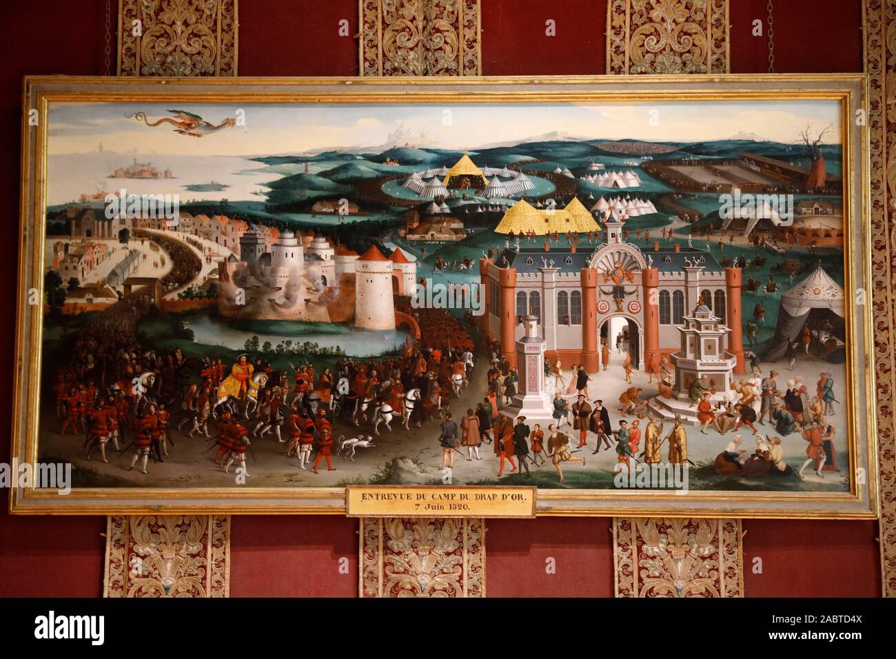 Dans La Peinture Du Chateau De Chambord L Entrevue Du Camp Du Drap D Or 16 La France Photo Stock Alamy