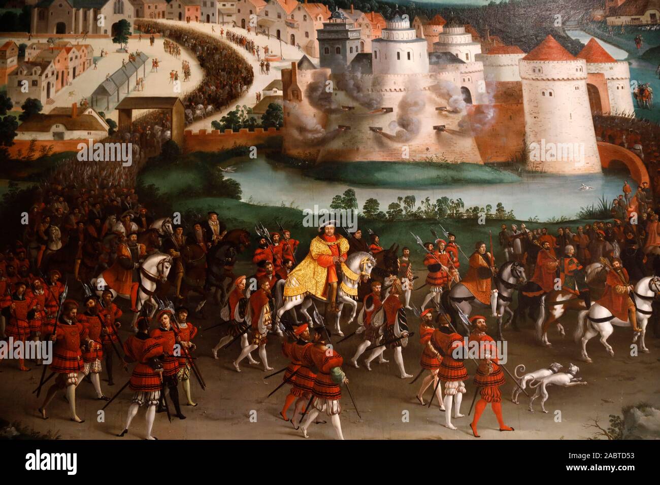 Dans La Peinture Du Chateau De Chambord L Entrevue Du Camp Du Drap D Or 16 Detail La France Photo Stock Alamy