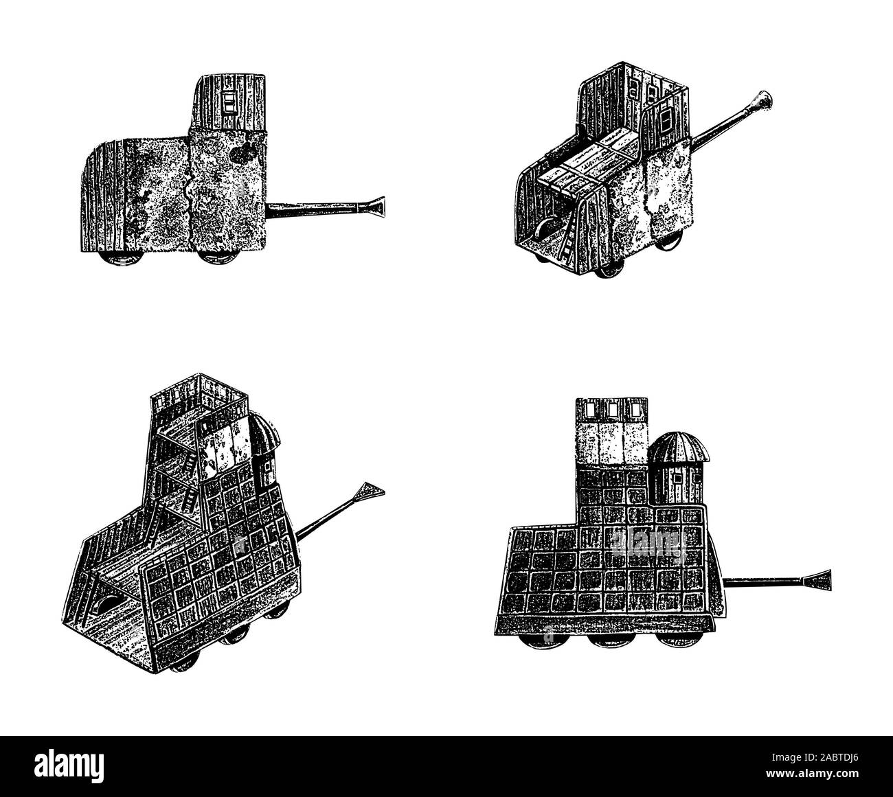 Bélier illustration. D'un antique modèle warmachine. Banque D'Images