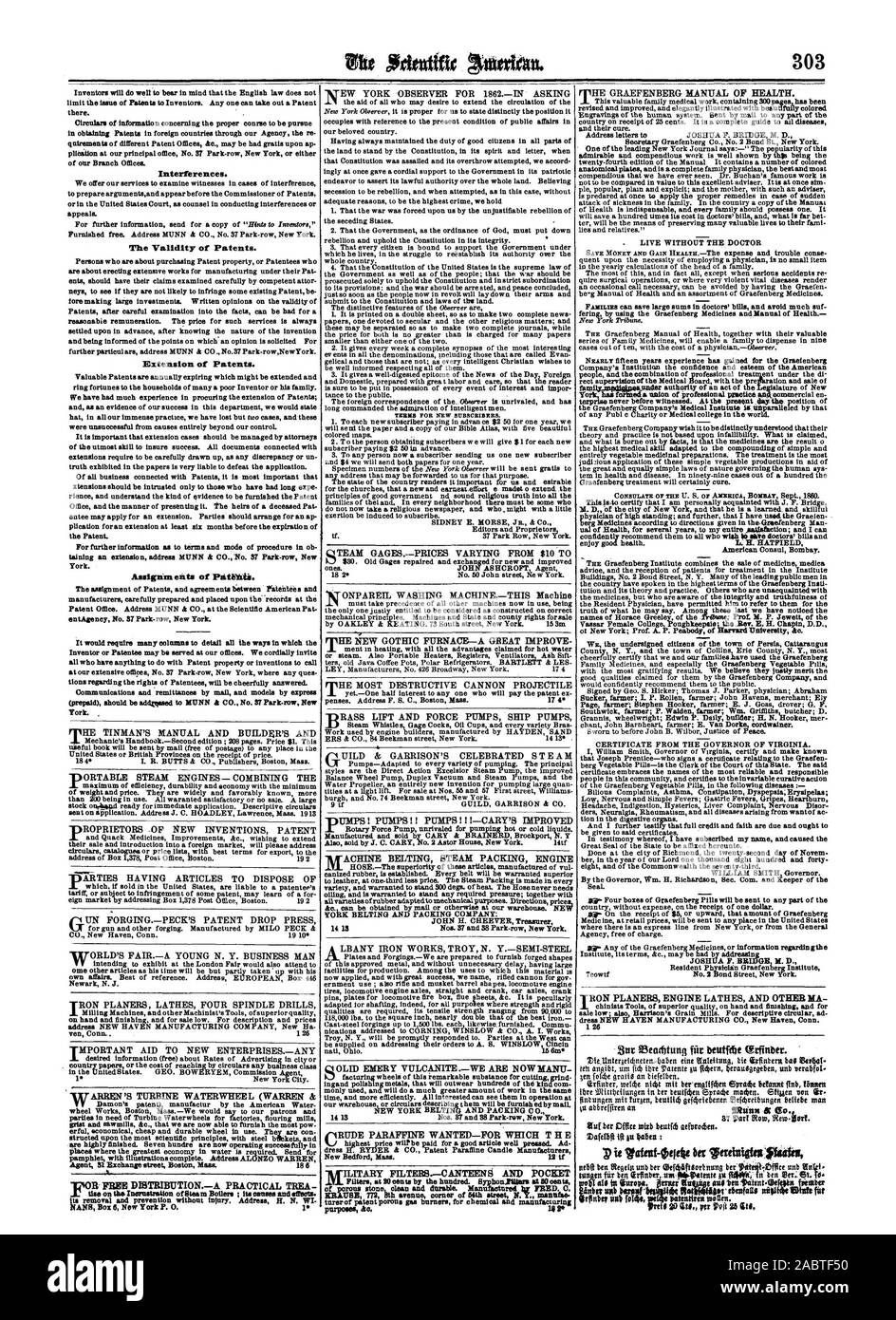 Collège Vassar Femme Poughkeepsieithe Rev. E. H. Chapin D.D. ot New York ; M. A. P. Peabody de l'Université de Harvard "un Nous, soussignés, citoyens de la ville de Perse Cattaraugus JOSHUA F. BRIDGE M. D. 126 eattung beutithe sur 23fourrure  %t1nbtr. Les filtres au 20 cents par centaines. Byphonilitars 20 cents .1 : le sur le Inerustastion de chaudières à vapeur ; ses causes et eflucts . ICMBE Heath avenue à l'angle de la Frith Street N. x. détails., Scientific American, 1861-11-09 Banque D'Images