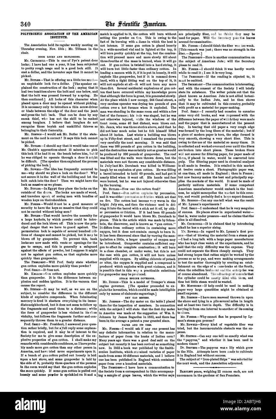 Jusqu'à la rive. M. FISHER-pourquoi ne peut pas être préparé par lin Ly man's gun-vapeur ? M. RowELE-chaque type de fibre végétale a été essayé mais l'insurmontable obstacle était l'ex pense. l 'papyrus' et s'il a été utilisé à l'époque moderne ? Dans le Nil. Des tentatives ont été faites pour la cultiver en Angleterre, mais sans succès. L'objet de fer "navires dorés' a été sélectionnée pour la semaine prochaine et l'Association est ajourné. BARTIHrr les poires pesant 22 onces chaque ne sont pas rares dans les jardins de San Francisco., Scientific American, 1862-11-29 Banque D'Images Jusqu'à la rive. M. FISHER-pourquoi ne peut pas être préparé par lin Ly man's gun-vapeur ? M. RowELE-chaque type de fibre végétale a été essayé mais l'insurmontable obstacle était l'ex pense. l 'papyrus' et s'il a été utilisé à l'époque moderne ? Dans le Nil. Des tentatives ont été faites pour la cultiver en Angleterre, mais sans succès. L'objet de fer "navires dorés' a été sélectionnée pour la semaine prochaine et l'Association est ajourné. BARTIHrr les poires pesant 22 onces chaque ne sont pas rares dans les jardins de San Francisco., Scientific American, 1862-11-29 Banque D'Images