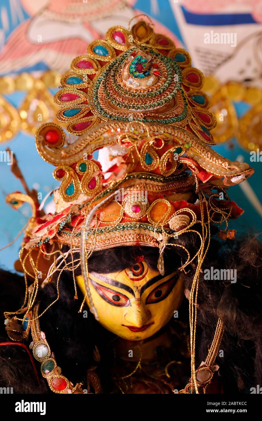 Temple Sri Thenday Yutthapani. Kali : Déesse de l'époque, la création, la destruction, la violence et le pouvoir. Banque D'Images