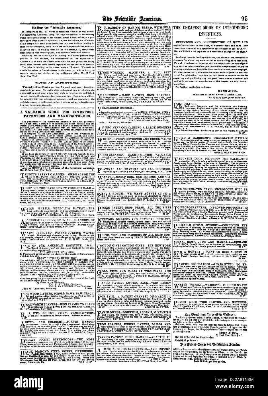 Un travail précieux POUR LES INVENTEURS ET LES FABRICANTS BREVETÉS. lag. Les moteurs à vapeur DORTABLE - combinant la Tr 13. 'VAN ALERTE-DIMPFEL'S ALDEN'S CAFE McKENZIE'S PATENT FORGE HAMMER-adapté, Scientific American, 1863-08-08 Banque D'Images