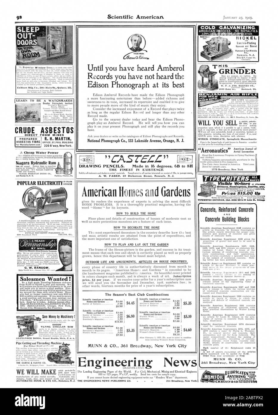 Galvanisation à froid Scientific American. Dormir jusqu'à ce que la SST NICKEL Vous avez entendu Amberol Records vous n'avez pas entendu le phonographe Edison à son meilleur ALLEZ-VOUS VENDRE MYRICK SYNDICATE Springfield Massachusetts dimensions crayons. En fait 16 degrés. 6B à 8H LE MEILLEUR DE L'EXISTENCE DE RAM HYDRAULIQUE Niagara en béton armé béton concrètes eents. MUNN Ca CO. American Maisons et Jardins comment décorer la maison COMMENT PLANIFIER ET AMÉNAGER LE JARDIN LA VIE EN PLEIN AIR ET AMUSEMENTS ARTICLES SUR HOUSE INDUSTRIES DES FÊTES Combinaisons Club 4,60 $ 1,25 5,75 $ voulait vendeurs ! CHBESINacCah. Banque D'Images