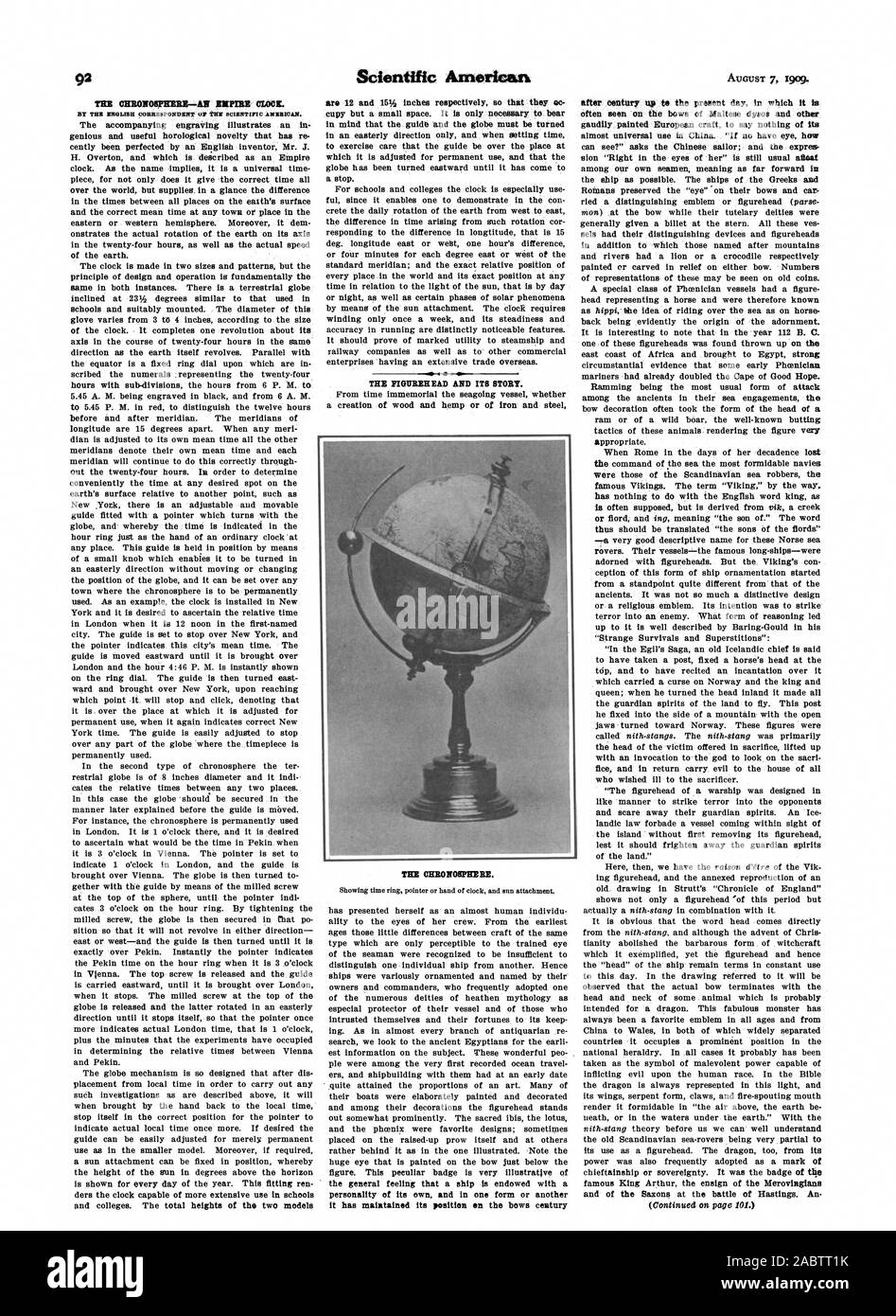 La gravure illustre un accompagnement en génie et utile que la nouveauté horlogère a été récemment mis au point par un inventeur anglais M. J. H. Overton et qui est décrit comme un empire horloge. Comme son nom l'indique c'est un morceau de temps universel pour non seulement n'accorde à l'heure exacte dans le monde entier mais l'approvisionnement. En un coup d'oeil la différence entre les temps entre tous les endroits sur la surface de l'eatth et le bon temps à n'importe quel ville ou lieu dans l'Est ou de l'hémisphère ouest. En outre il onstrates dem la rotation de la terre sur son axe dans les vingt-quatre heures ainsi que Banque D'Images