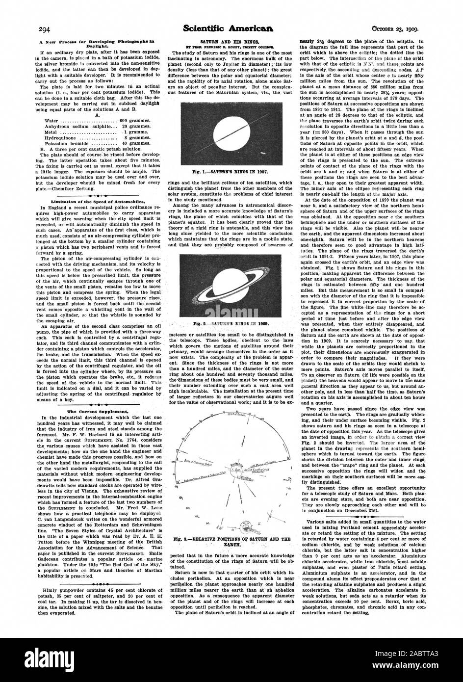 La lumière du jour. A. La limitation de la vitesse des automobiles. Le supplément actuel. La TERRE. de concert sur Décembre. 31st. Divers sels ajoutés en petites quantités à l'eau utilisée dans le mélange de ciment Portland acceler sensiblement mangé ou retarder le réglage du mélange. Le réglage est retardée par l'eau contenant 4  % ou plus de chlorure de sodium et par la faiblesse des solutions de chlorure de calcium, mais ce dernier le sel en concentration supérieure à 9  % agit comme un accélérateur. Chlorure d'aluminium chlorure de fer accélère en Tuost sulfates solubles et même retarder de plâtre de Paris. L'aluminium Banque D'Images