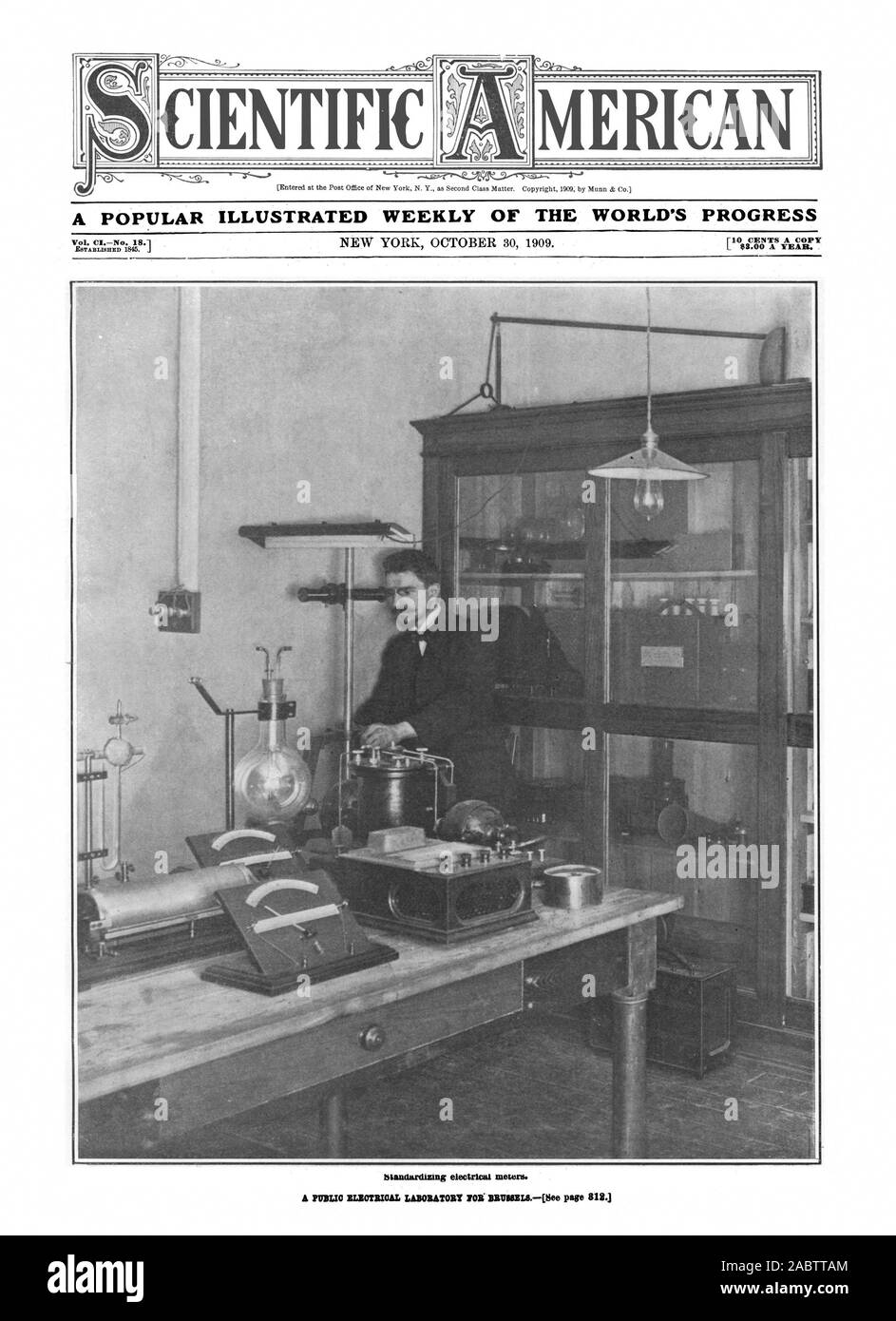 Un laboratoire électrique public pour Bruxelles, UN ILLUSTRE SCIENTIFIQUE MERICAN POPULAIRE HEBDOMADAIRE DE L'ORGANISATION MONDIALE DE L'année 3,00 $ ; normaliser les mètres électriques., Scientific American, -1909-10-30 Banque D'Images