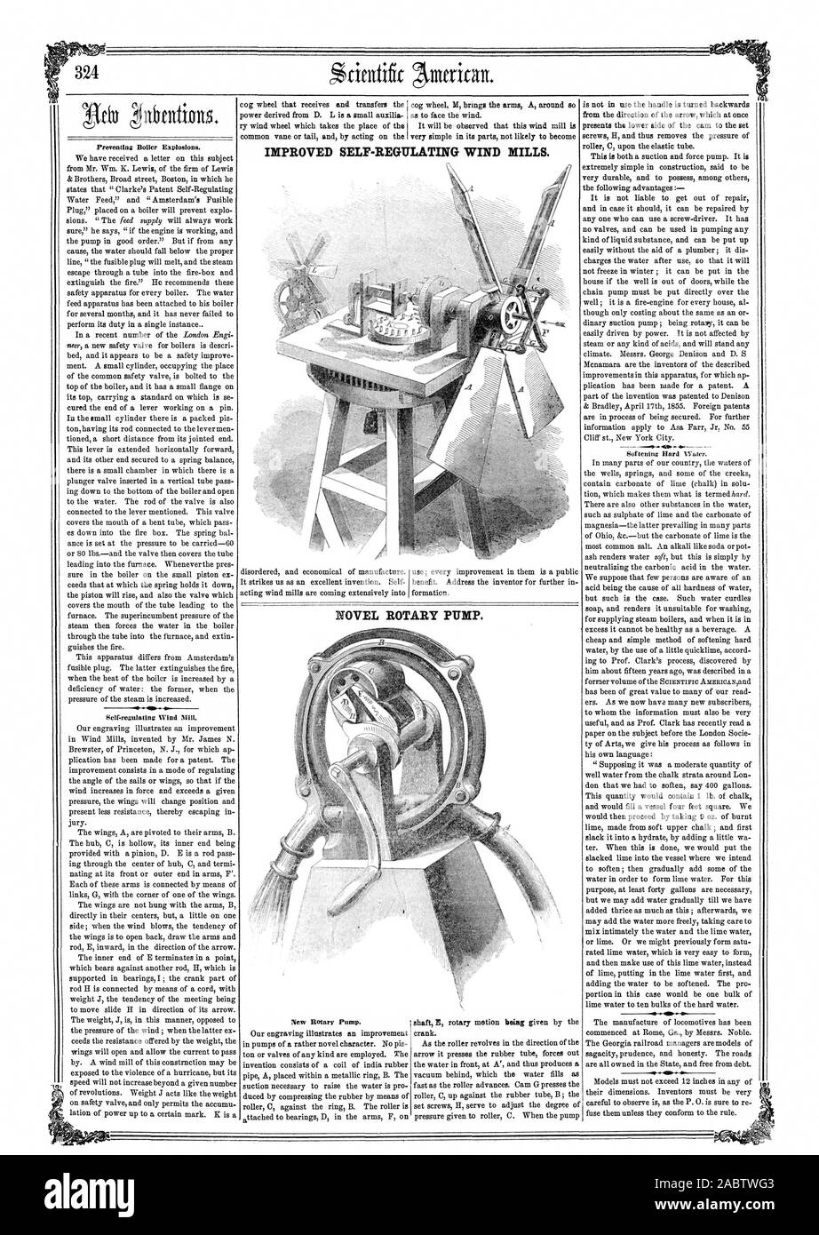 La prévention des explosions de chaudière. Nouvelle pompe rotative. 0 L'AMÉLIORATION DE LA RÉGLEMENTATION DES MOULINS À VENT. Pompe rotative. ROMAN, Scientific American, 56-06-21 Banque D'Images