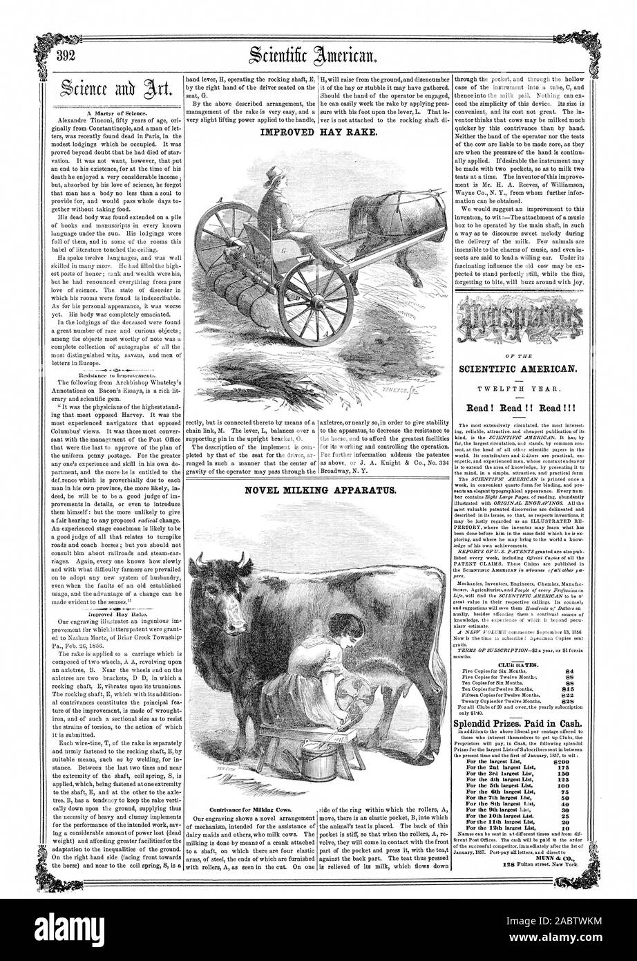 Un martyr de la science. SCIENTIFIC AMERICAN. Lire splendide prix payés en espèces. Pour la plus grande liste 8200 Pour la 2ème plus grande liste 175 pour la 3ème plus grande liste 150 pour la 4ème plus grande liste 125 pour la 5ème plus grande liste 100 pour la 6ème plus grande liste 75 Pour la 7e plus grande liste 50 Pour la 8ème plus grande liste 40 Pour la 9ème plus grande liste 30 Pour la 10ème plus grande liste. 25 Pour la liste des 20 e plus importante pour la 12e plus grande liste améliorée 10 HAY RAKE. De nouveaux appareils de traite. Les taux d'indice. 84 88 88 815 822 828, 56-08-16 Banque D'Images