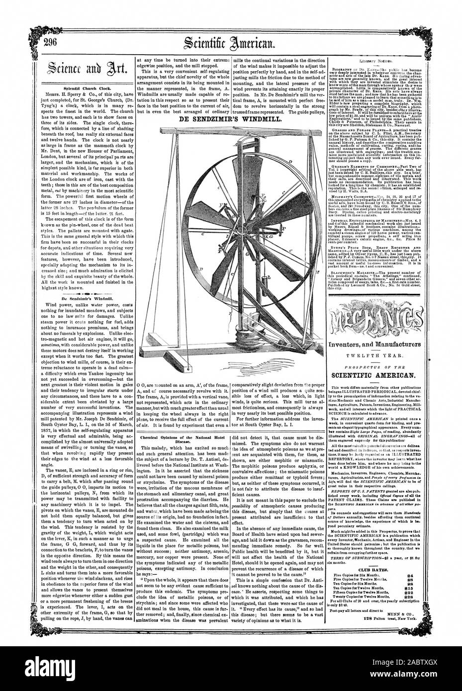 Splendide Église Réveil. Opinions de l'chimiques Hôtel maladie. Avis littéraires. BYRNE PRIX RÉSERVER CALCULATEUR ET Le Vison SCIENTIFIC AMERICAN. Les TARIFS DU CLUB. Le MOULIN DE LAMINOIR SENDZIMIR., 1857-05-23 Banque D'Images