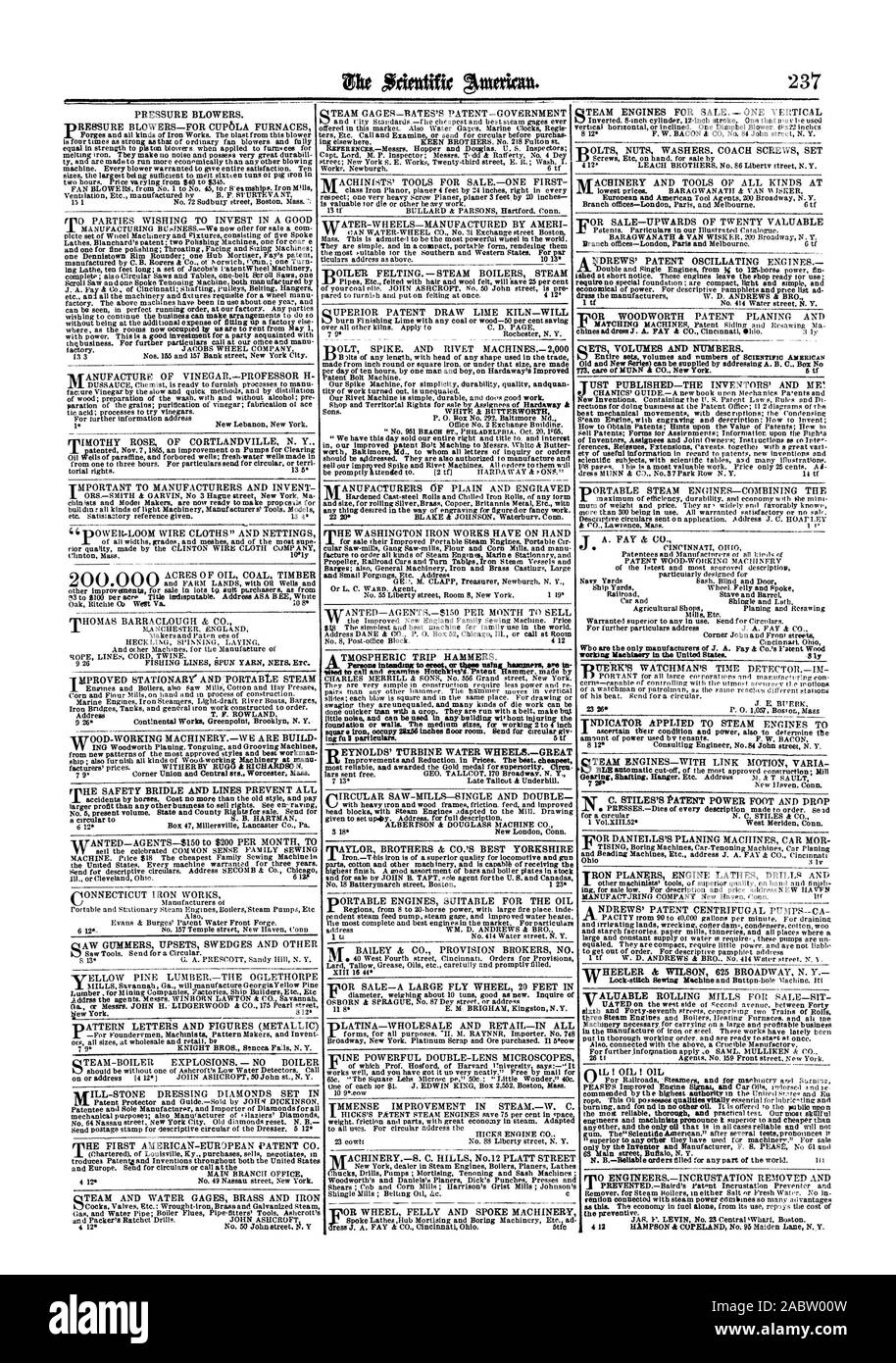 QTEAM et mesureurs d'AIRAIN ET DE FER DE L'EAU 1.3 graver Finishing Lime avec tout le charbon ou le bois (50  % de l'épargne pour une circulaire N. C. STILES & CO. 1 Yol.X.52. West Meriden Conn ingénieurs et machinistes le prononcer supérieure à et moins cher qu'anyether et le seul sur qui est fiable dans tous les cas et ne sera pas VrACHINERY 1ET OUTILS DE TOUTES SORTES, dans Scientific American, 1866-04-07 Banque D'Images