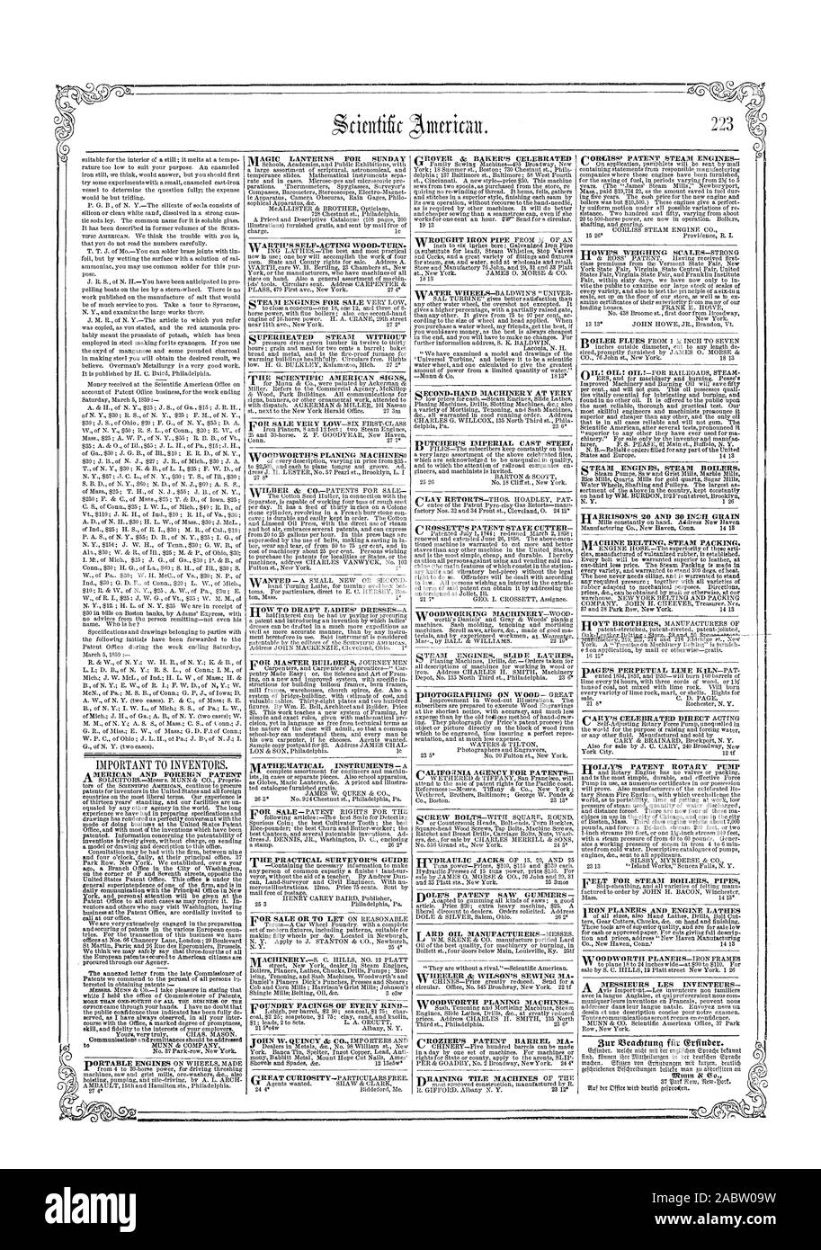 Irientific Amtritau. Les communications et les transferts de fonds devraient être abordées FICHE SCIENTIFIC AMERICAN SIGNES 'PROJET DE REMORQUAGE À ROBES DES DAMES UN VOR-VENTE OU DE LAISSER LE DÉLAI RAISONNABLE CIROVER QECOND & BAKER'S CÉLÉBRÉ.MAIN À TRÈS 0 LE BREVET DE ROSSETT DISCONTINUE CUTTER IFO CAL ft NIA AGENCE POUR P A T EN TS DE VITHEELER & WILSON'S MA COUTURE DU TTOWE BALANCE-États forts et l'Europe. 1413 sur la main par WM. BURDON 1O2Frout street Brooklyn N.Y. 126 Co. New Haven Connecticut 1413 IVIACHINE À VAPEUR DE COURROIES D'EMBALLAGE, 1859-03-12 Banque D'Images