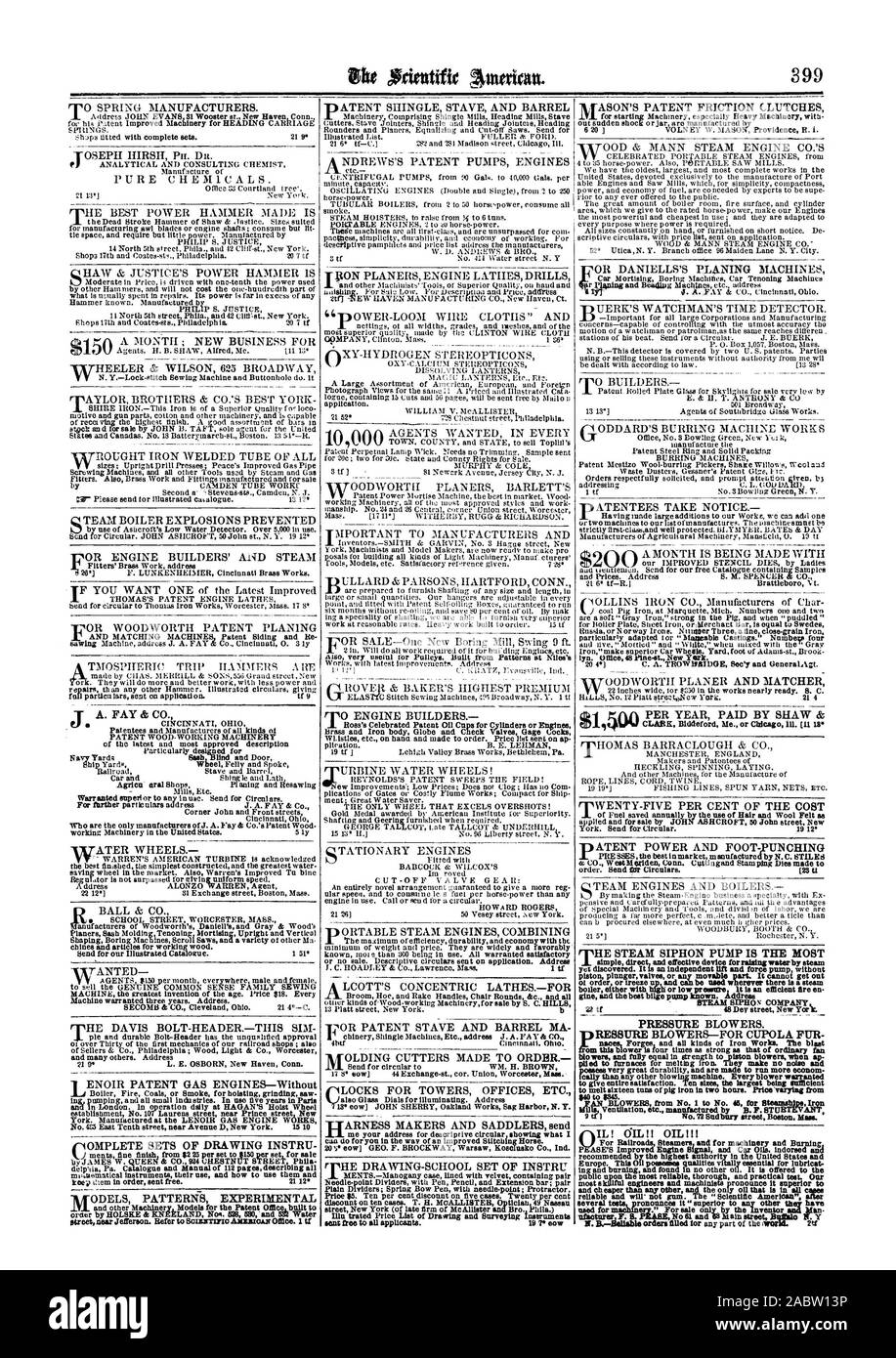 Au printemps LES FABRICANTS. Produits chimiques purs. Le MEILLEUR CHIEN D'ALIMENTATION EST FAIT QHAW & LA PUISSANCE DE LA JUSTICE EST MARTEAU OU DES CONSTRUCTEURS DE MOTEUR À VAPEUR AkiD si vous souhaitez que l'une des dernières Amélioration T'OU WOODWORTH RABOTAGE BREVET T A. FAY & CO. ROUES CIOMPLETE ATER ENSEMBLES D'INSTRUMENTS DE DESSIN 'DÉ-FIL À TISSER DES TOILES ET AGENTS RECHERCHÉ À TOUS LES OODWORTII PLANERS BARLETT'S ULLARD & PARSONS HARTFORD CONN. Pour LES CONSTRUCTEURS DE MOTEUR MOTEURS FIXES MOTEURS À VAPEUR PORTABLE combinant l'LATHESFOR LCOTT CONCENTRIQUES COUPANTES DE MOULAGE FAIT SUR COMMANDE DES SERRURES POUR BUREAUX TOURS ETC. ARNESS DÉCIDEURS ET BOURRELIERS envoyer il r-ENSEMBLE DE L'ÉCOLE DE DESSIN Banque D'Images